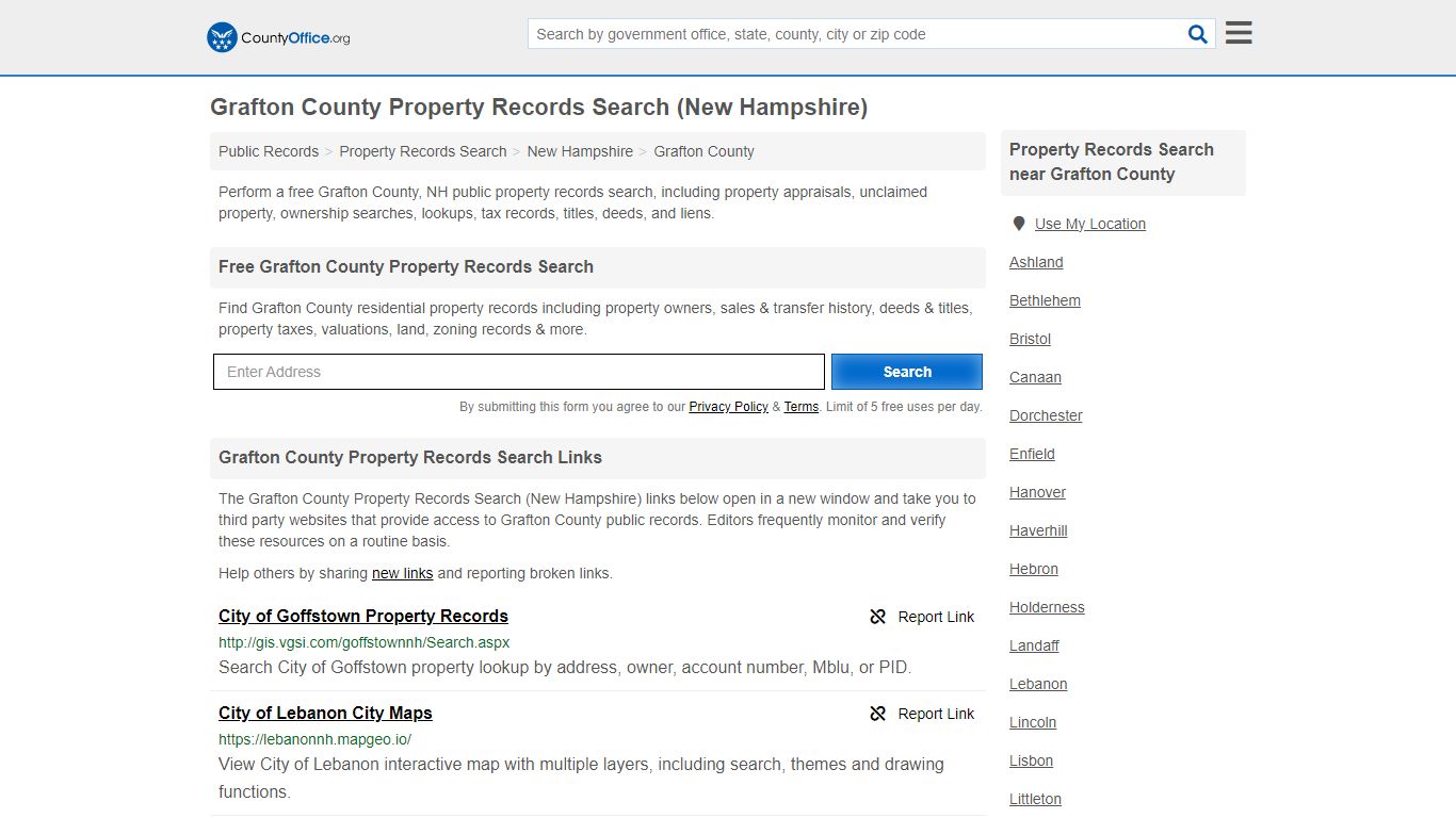 Grafton County Property Records Search (New Hampshire) - County Office