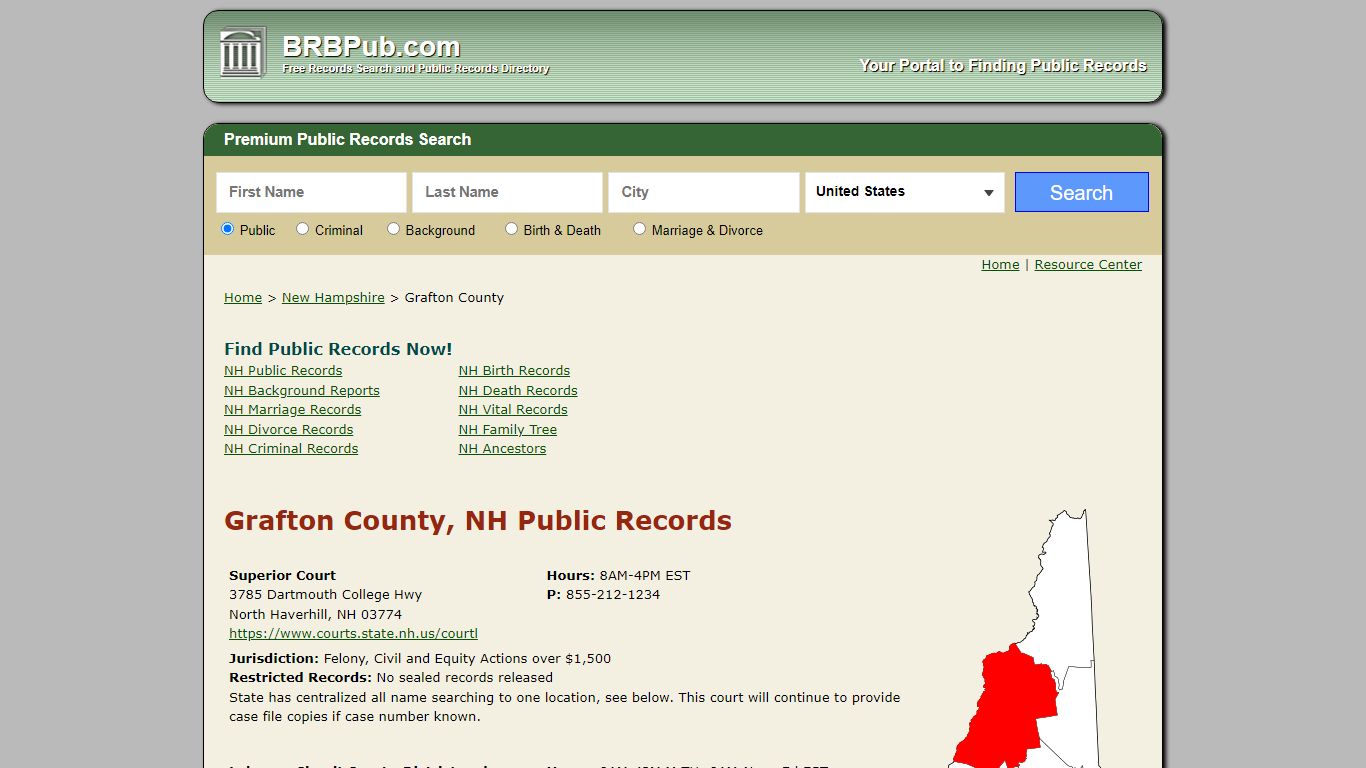 Grafton County Public Records | Search New Hampshire Government Databases